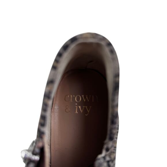 Crown & Ivy Kendall  Animal Leopard Print Leather Classic Chic Booties Women's 8 - Picture 8 of 9